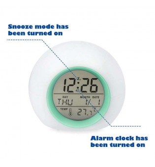 Kids Alarm Clock - Wake Up Light Digital Clock (White)