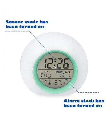 Kids Alarm Clock - Wake Up Light Digital Clock (White)