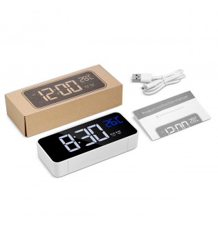 Alarm Clock USB Night Light Thermometer Digital LED Display Table Children Gifts