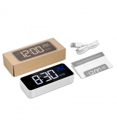 Alarm Clock USB Night Light Thermometer Digital LED Display Table Children Gifts