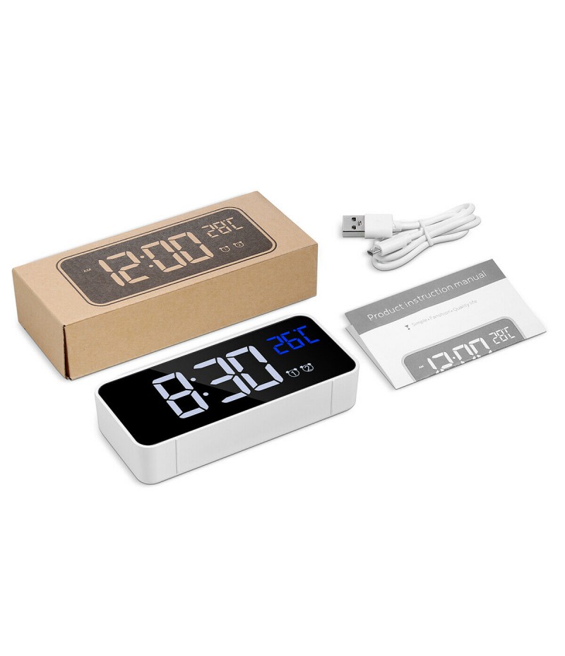 Alarm Clock USB Night Light Thermometer Digital LED Display Table Children Gifts