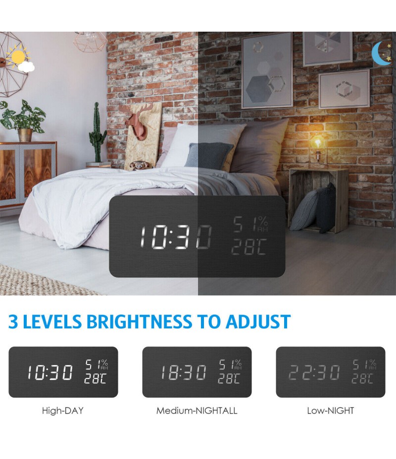 Alarm Clock USB Light Digital LED Display for Living / Office