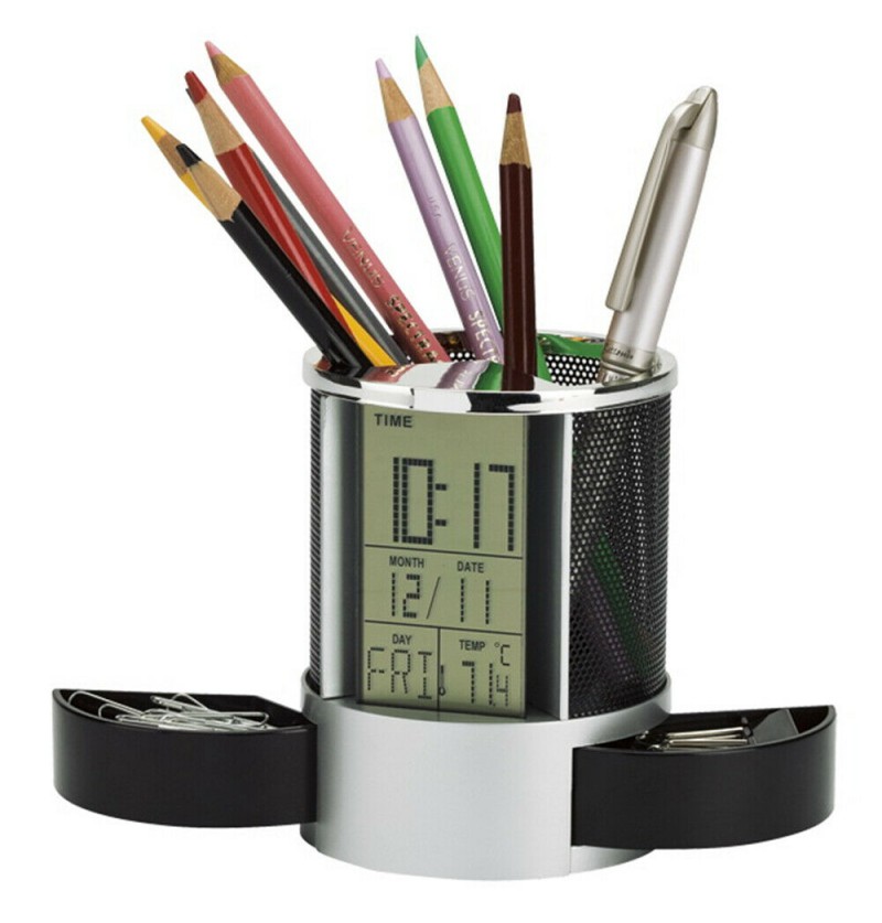 Pen Pencil Holder Digital LCD Desk Alarm Clock Pen Pencil Holder Digital LCD Desk Alarm Clock