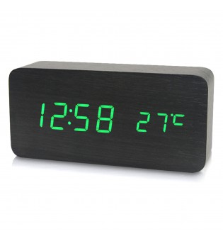 Electronic Digital Wooden Alarm Clock / Temperature/ Date Display