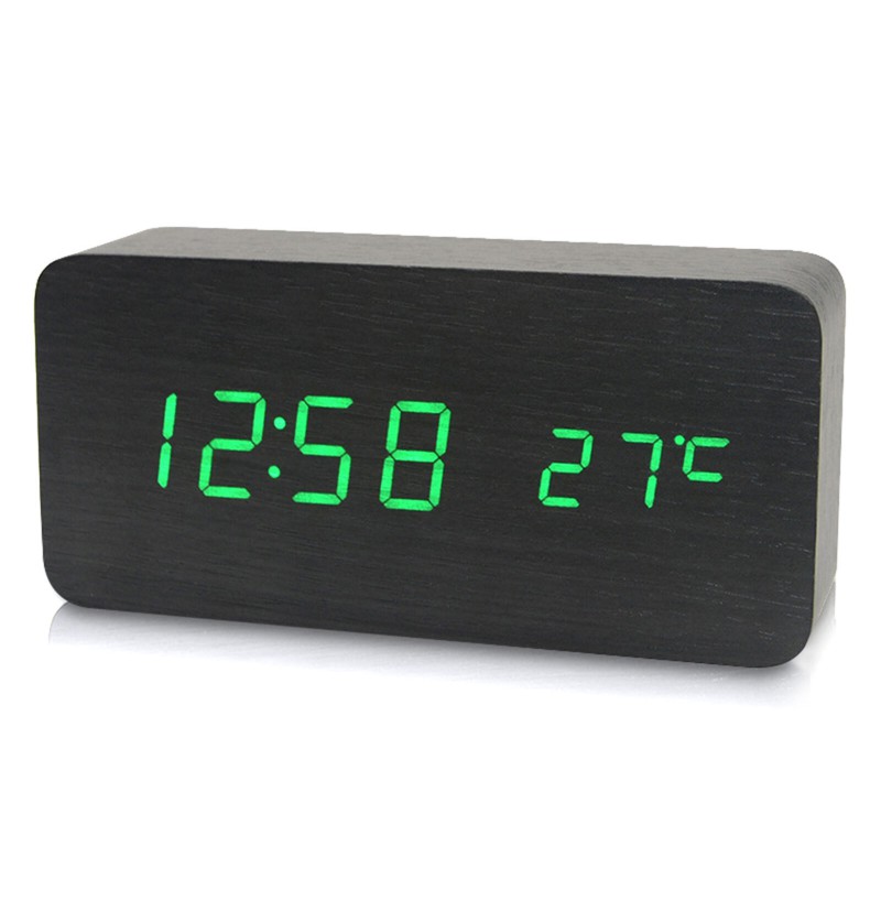 Electronic Digital Wooden Alarm Clock / Temperature/ Date Display Electronic Digital Wooden Alarm Clock / Temperature/ Date Display