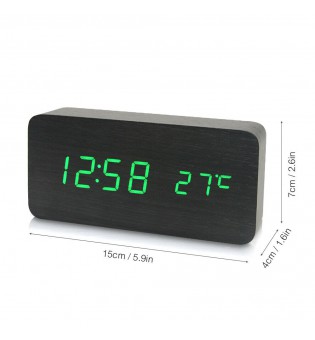 Electronic Digital Wooden Alarm Clock / Temperature/ Date Display Electronic Digital Wooden Alarm Clock / Temperature/ Date Display