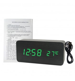 Electronic Digital Wooden Alarm Clock / Temperature/ Date Display Electronic Digital Wooden Alarm Clock / Temperature/ Date Display
