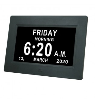 7 "Inch Digital Clock Calendar with Date Day Reminder 12H 24H 2 Modes 1024x600
