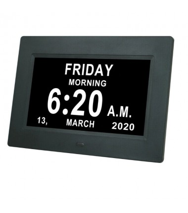 7 "Inch Digital Clock Calendar with Date Day Reminder 12H 24H 2 Modes 1024x600