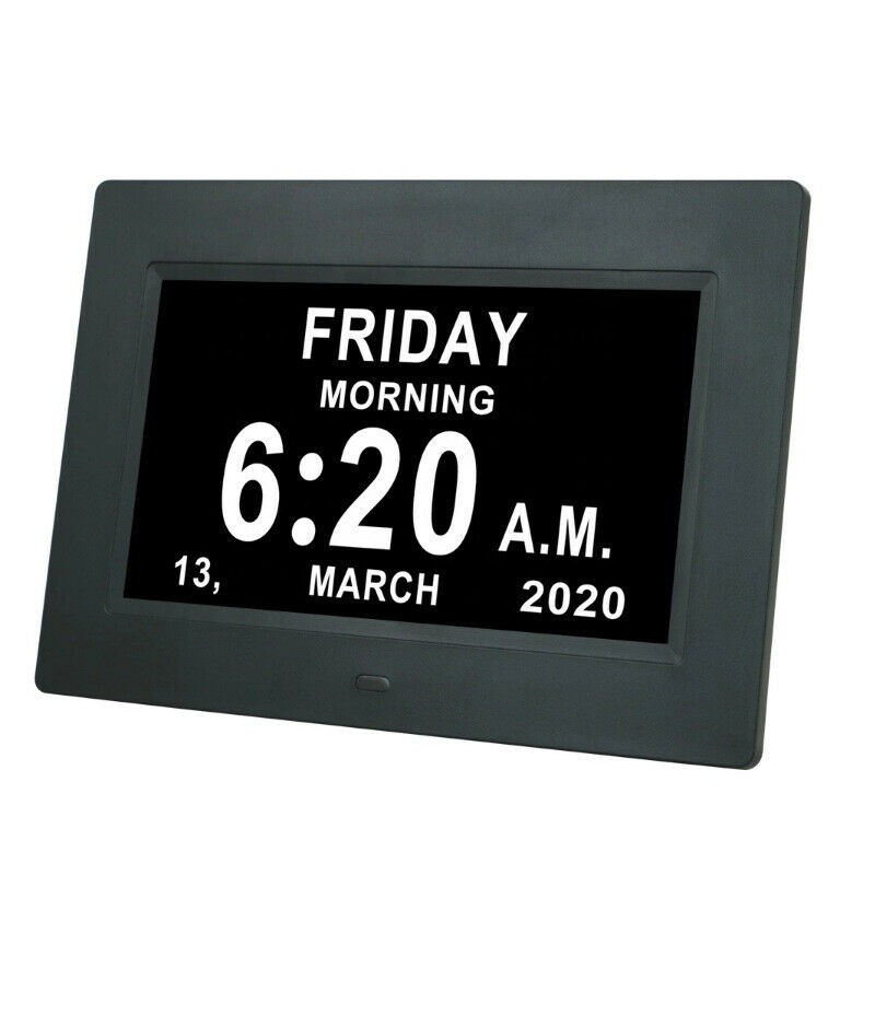 7 "Inch Digital Clock Calendar with Date Day Reminder 12H 24H 2 Modes 1024x600