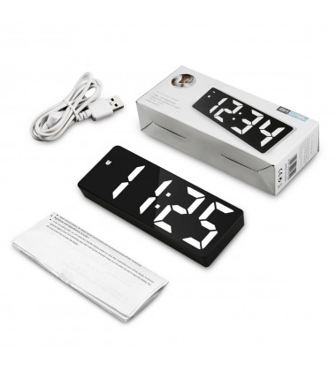 USB LED Alarm Clock Night Light Thermometer Digital Clock USB Home Gift