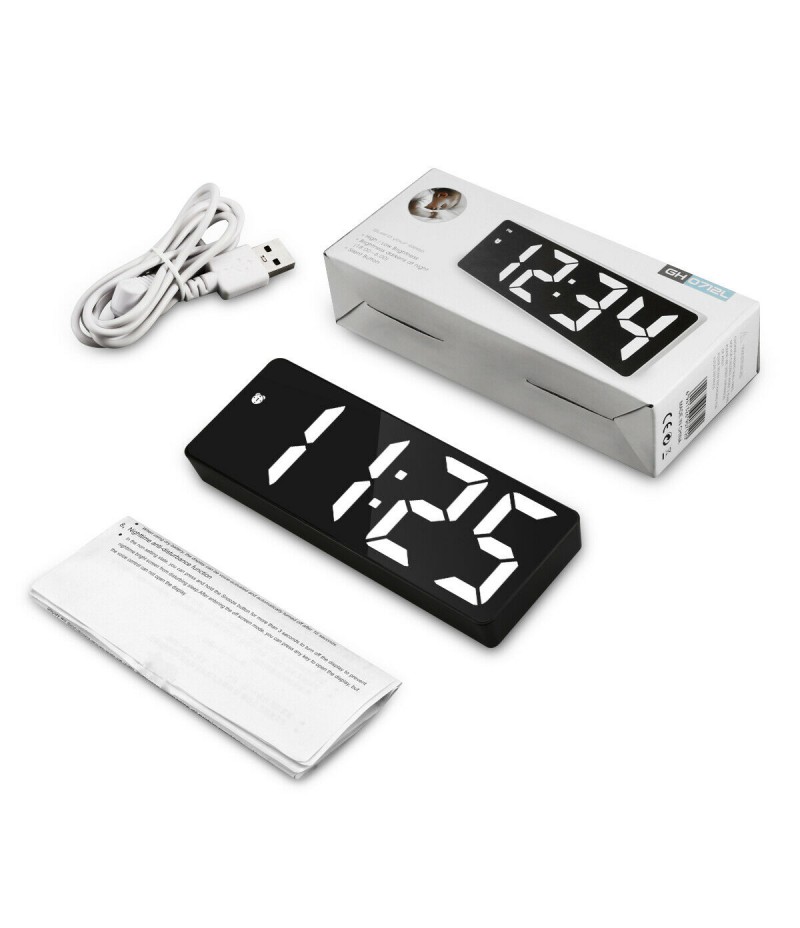 USB LED Alarm Clock Night Light Thermometer Digital Clock USB Home Gift