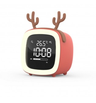 Rechargeable Night Light Alarm Clock Bedroom Digital Timer Clock Xmas Kids Gift