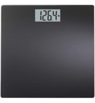Large Display Digital Bathroom Scale with Step-On Technology in Black, Accurately Measures up to 400 Pounds