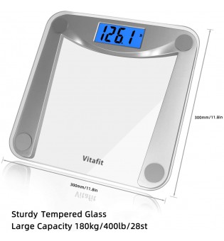 Digital Body Weight Bathroom Scale Weighing Scale with Step-On Technology, Extra Large Blue Backlit Display and Batteries Included, 400 Pounds, Clear Glass Digital Body Weight Bathroom Scale Weighing Scale with Step-On Technology, Extra Large Blue Backlit Display and Batteries Included, 400 Pounds, Clear Glass