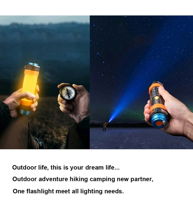 LED Waterproof Flash Light Lamp Power SOS Emergency Flashlight Phone Charger