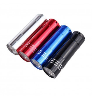 Mini Ultra Bright Aluminum 9 LED Flashlight UV Camping Light Torch Lamp L FAST