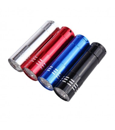 Mini Ultra Bright Aluminum 9 LED Flashlight UV Camping Light Torch Lamp L FAST