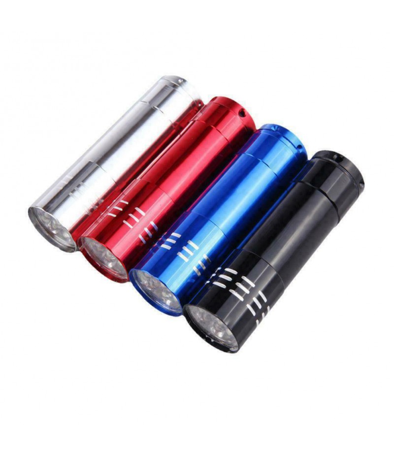 Mini Ultra Bright Aluminum 9 LED Flashlight UV Camping Light Torch Lamp L FAST