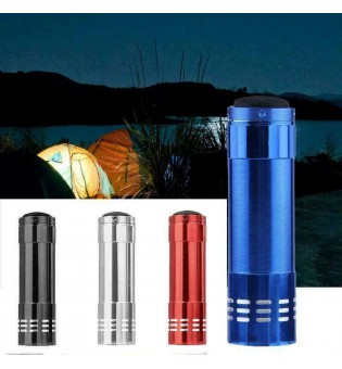 Mini Ultra Bright Aluminum 9 LED Flashlight UV Camping Light Torch Lamp L FAST