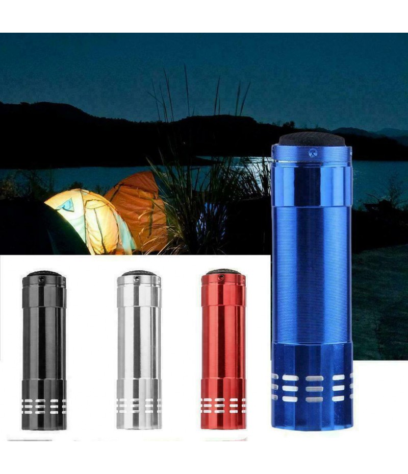 Mini Ultra Bright Aluminum 9 LED Flashlight UV Camping Light Torch Lamp L FAST