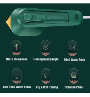 Micro Steam Iron Portable Mini HandheId Ironing Machine for Clothes Travel