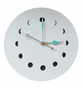 Fantastic Luminous Moon Wall Clock Glow in the Dark Quartz Watch Home Decoration (White)