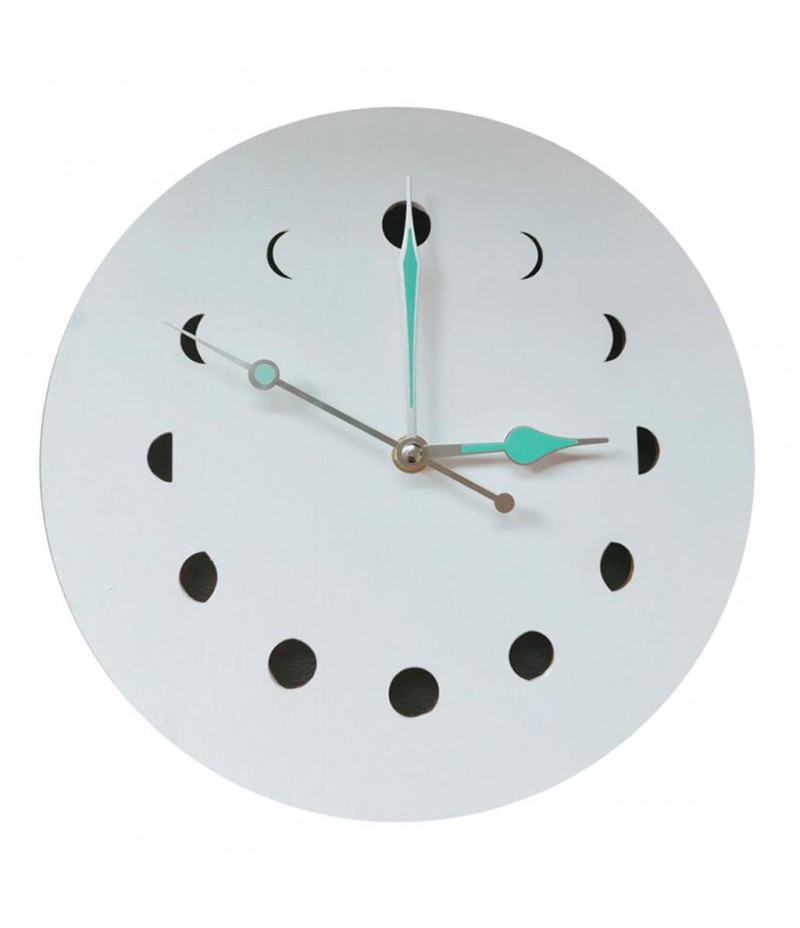 Fantastic Luminous Moon Wall Clock Glow in the Dark Quartz Watch Home Decoration (White)