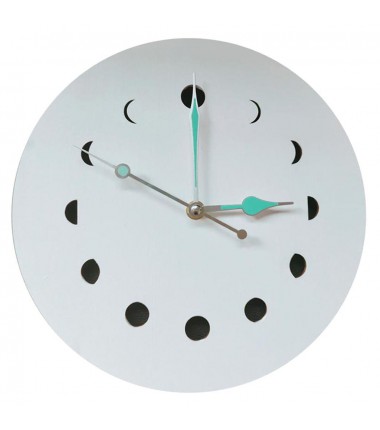 Fantastic Luminous Moon Wall Clock Glow in the Dark Quartz Watch Home Decoration (White)