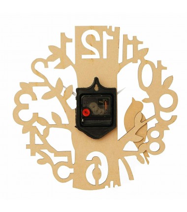 WOODEN WALL CLOCK BLUE BIRD