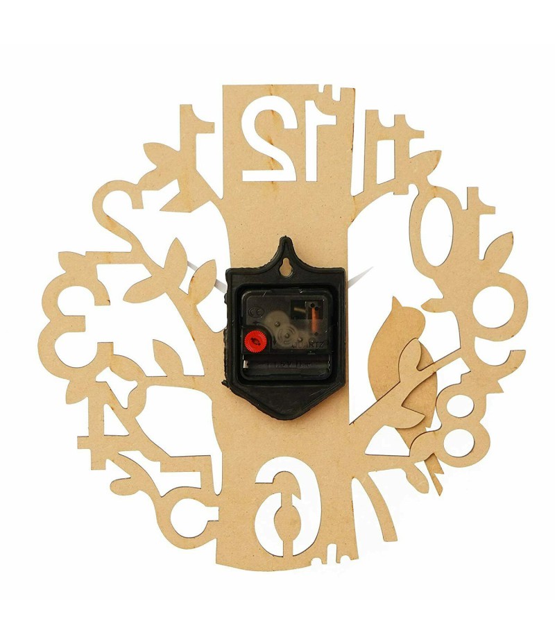 WOODEN WALL CLOCK BLUE BIRD