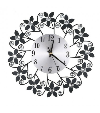 Wall Clock European Wrought Iron Luxury Floral Fashion Room Decord Clock Gift