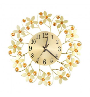 Wall Clock European Wrought Iron Luxury Floral Fashion Room Decord Clock Gift