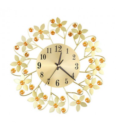 Wall Clock European Wrought Iron Luxury Floral Fashion Room Decord Clock Gift