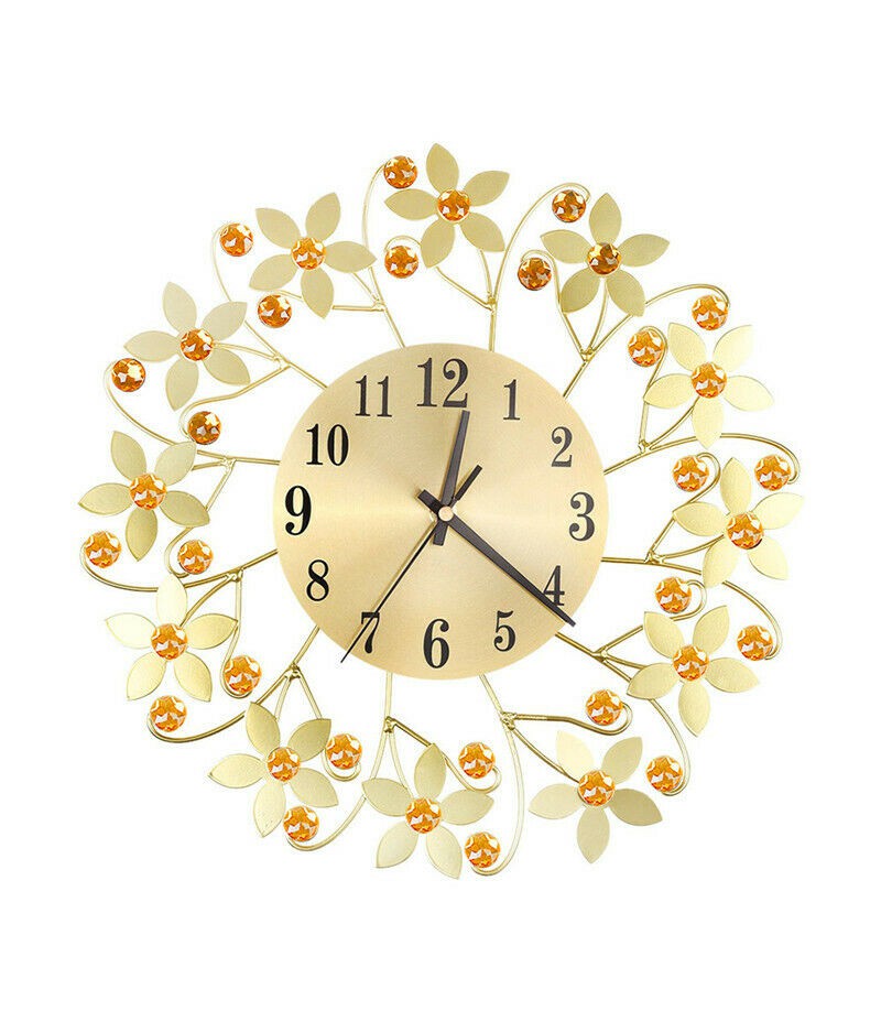 Wall Clock European Wrought Iron Luxury Floral Fashion Room Decord Clock Gift