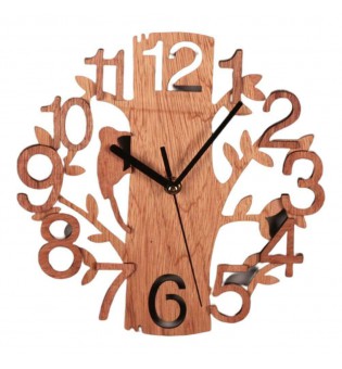 Wall Clock Tree-Shape Silent Non-Ticking Clock for Home Office Decoration
