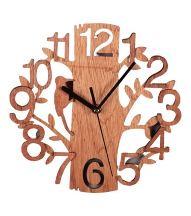 Wall Clock Tree-Shape Silent Non-Ticking Clock for Home Office Decoration