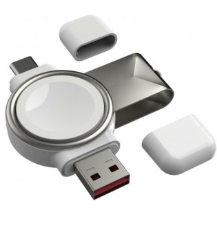 White USB Portable Magnetic Wireless Charger