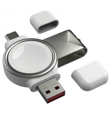 White USB Portable Magnetic Wireless Charger
