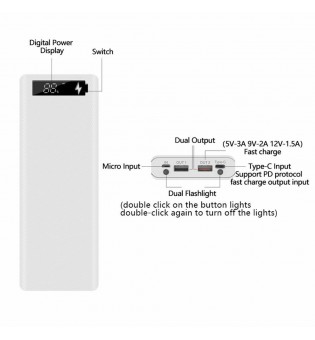 Quick Charge Power Bank Case Dual USB Mobile Phone Charge Quick Charge Power Bank Case Dual USB Mobile Phone Charge