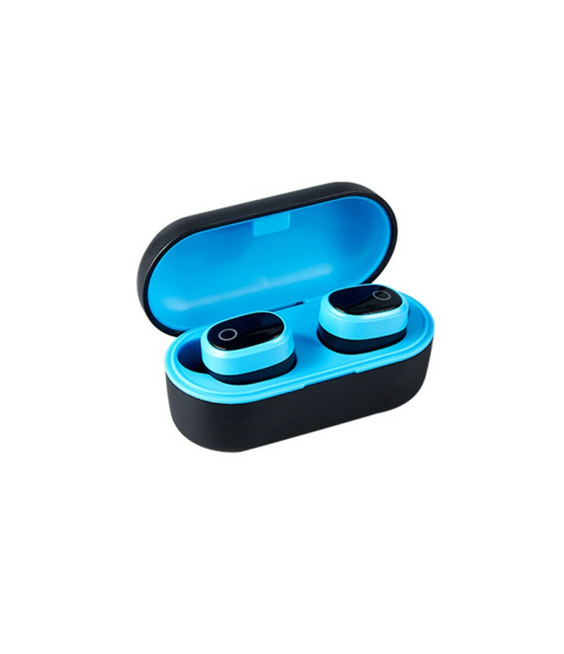 Bluetooth 5.0 Wireless Earbud Headphone Headset Noise Cancelling Waterproof (Blue)