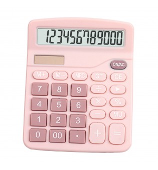 Office Handheld Desktop Calculator Dual Solar Power Business Accounts Pink New