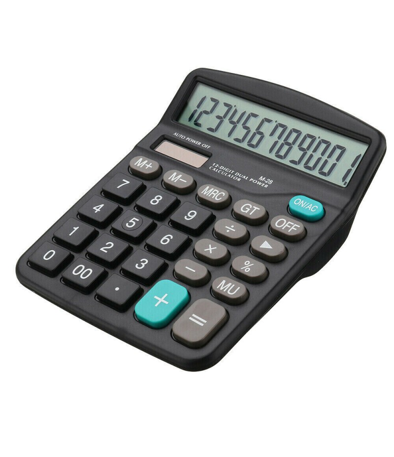 Solar Battery Desktop Calculator Basic 12-Digit Large Display Office Business