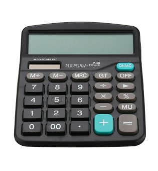Solar Battery Desktop Calculator Basic 12-Digit Large Display Office Business