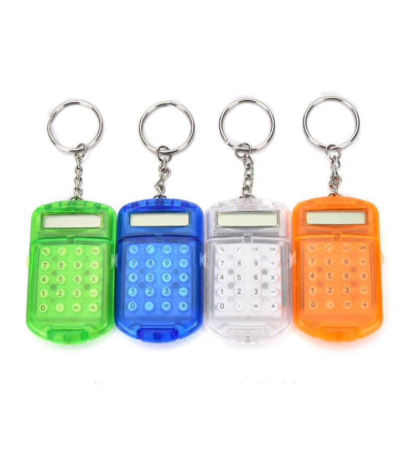 Mini Calculator With Keychain 8 Digits Display Case Calculators