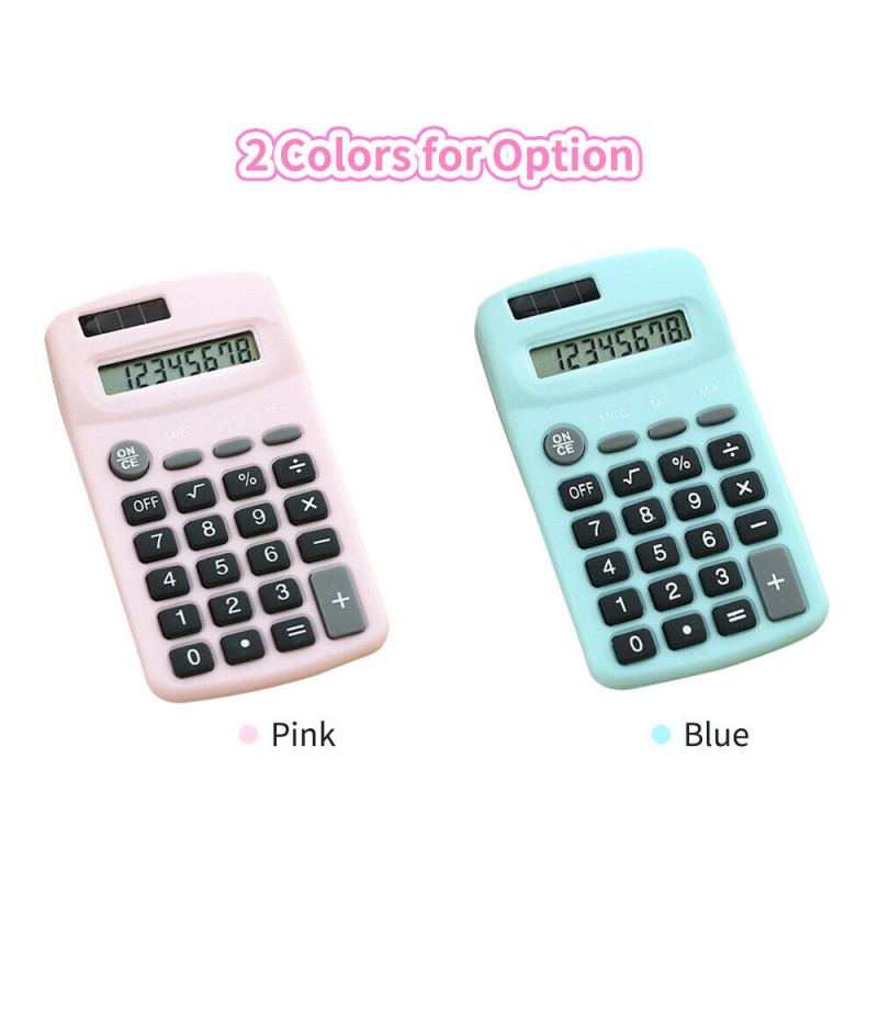 Cute Mini Calculator 8 Digit Display Solar Battery Calculator