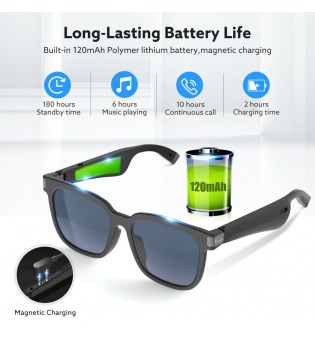 Bluetooth Smart Sunglasses BT5.0 Noise Reduction E-sports glasses Fit For Gaming