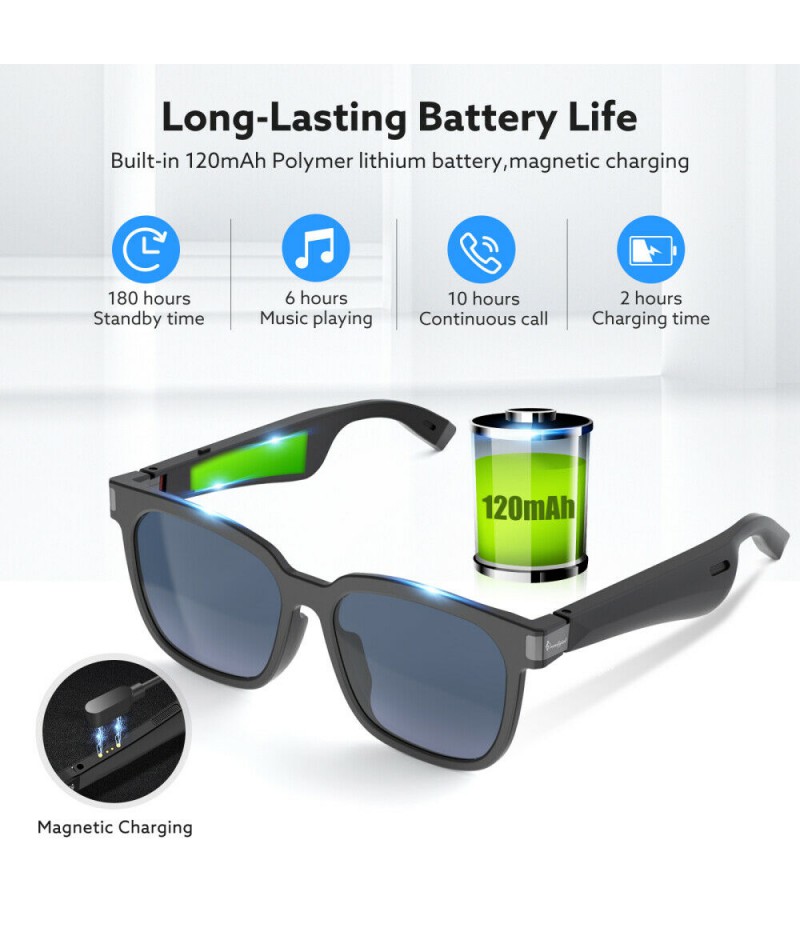 Bluetooth Smart Sunglasses BT5.0 Noise Reduction E-sports glasses Fit For Gaming