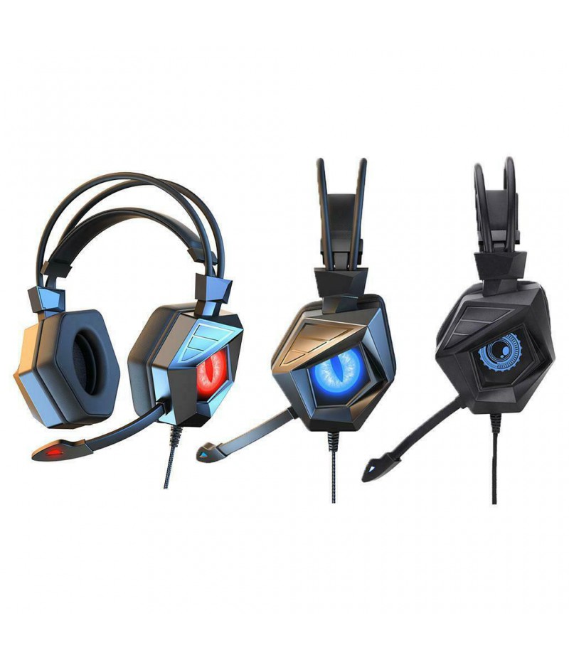 Wired Gaming Headset Breathing Lamp with Mic Soft Earmuffs HiFi for E-Sports
