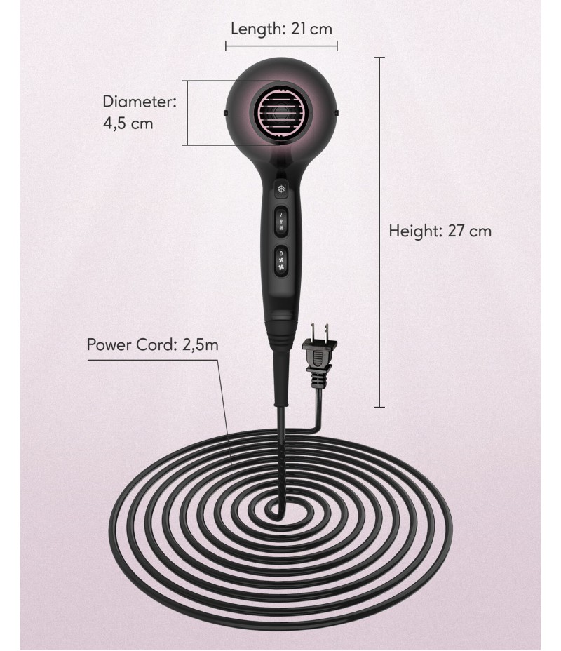 hair dryer Curl & straight Ion hair dryer diffuser styling with nozzle